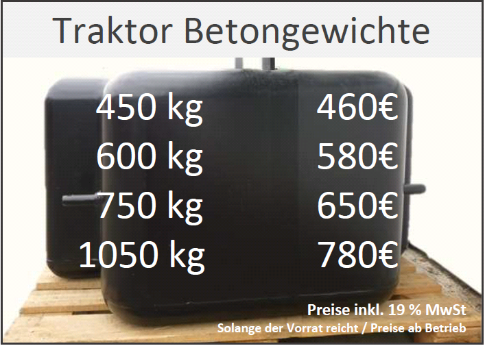 Angebote Betongewichte